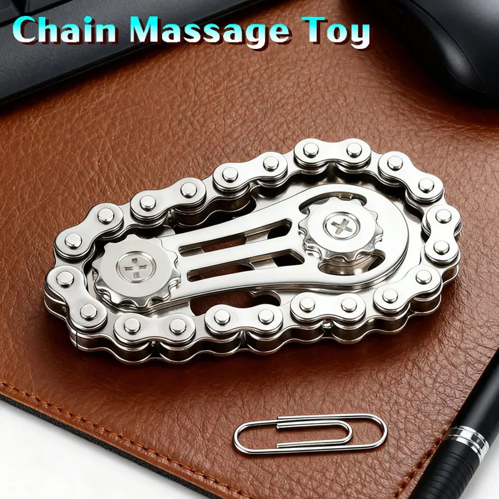 جديد أسنان العجلة دولاب الموازنة الإصبع الدوران تململ سبينر ضد الإجهاد القلق المعادن الدراجة سلاسل EDC سبينر ألعاب متململة للكبار #3