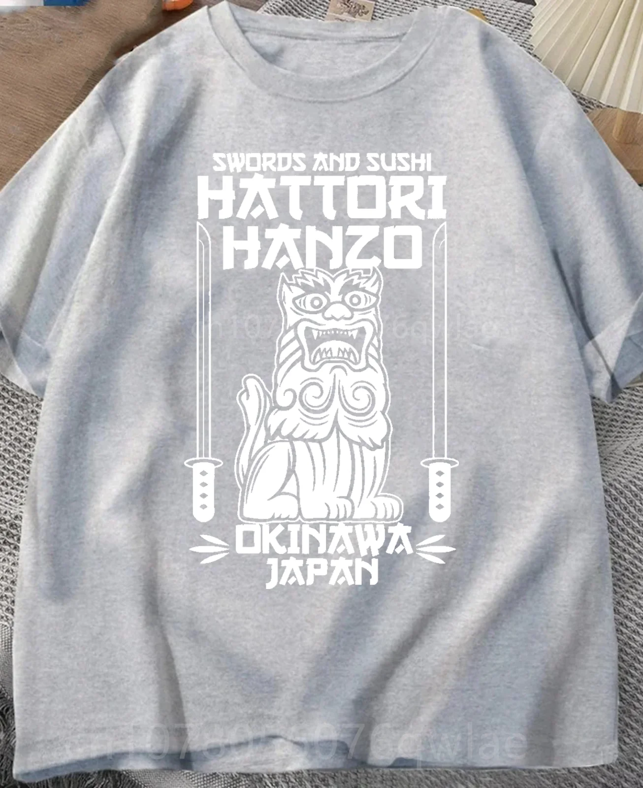 Hattori Hanzo rote Schwerter und Sushi töten Rechnung Okinawa Japan Tarantino T-Shirt Rundhals ausschnitt kurze Ärmel lose Mode Streetwear – Detail 8