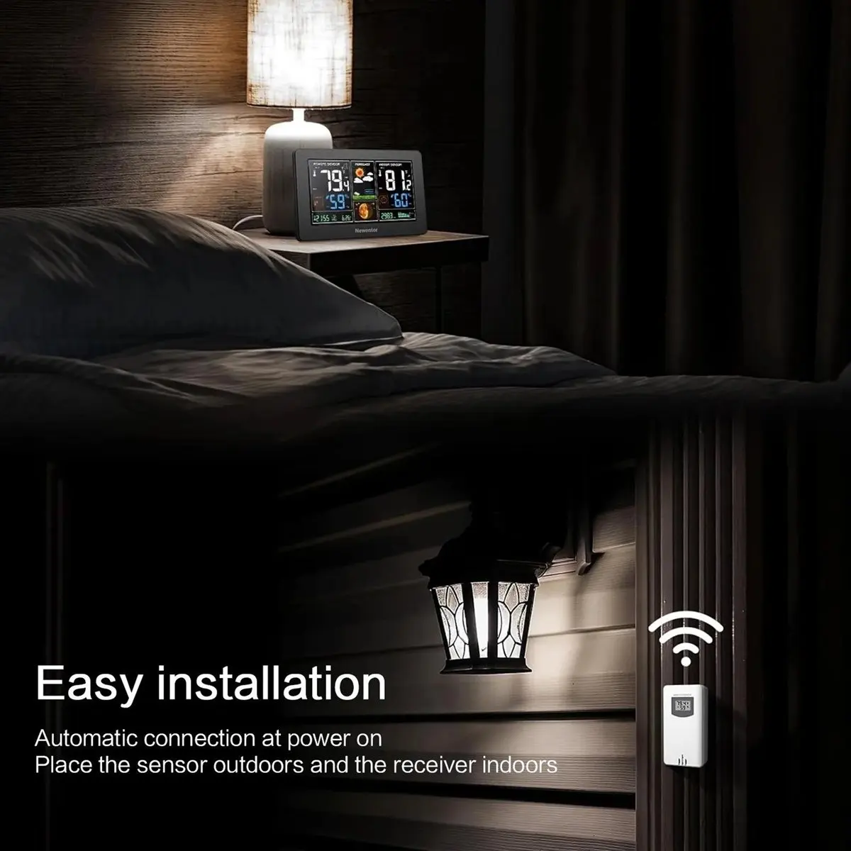 

Беспроводной измеритель температуры и влажности, погодные часы, домашняя метеостанция, ЖК-дисплей, настенный большой цветной экран