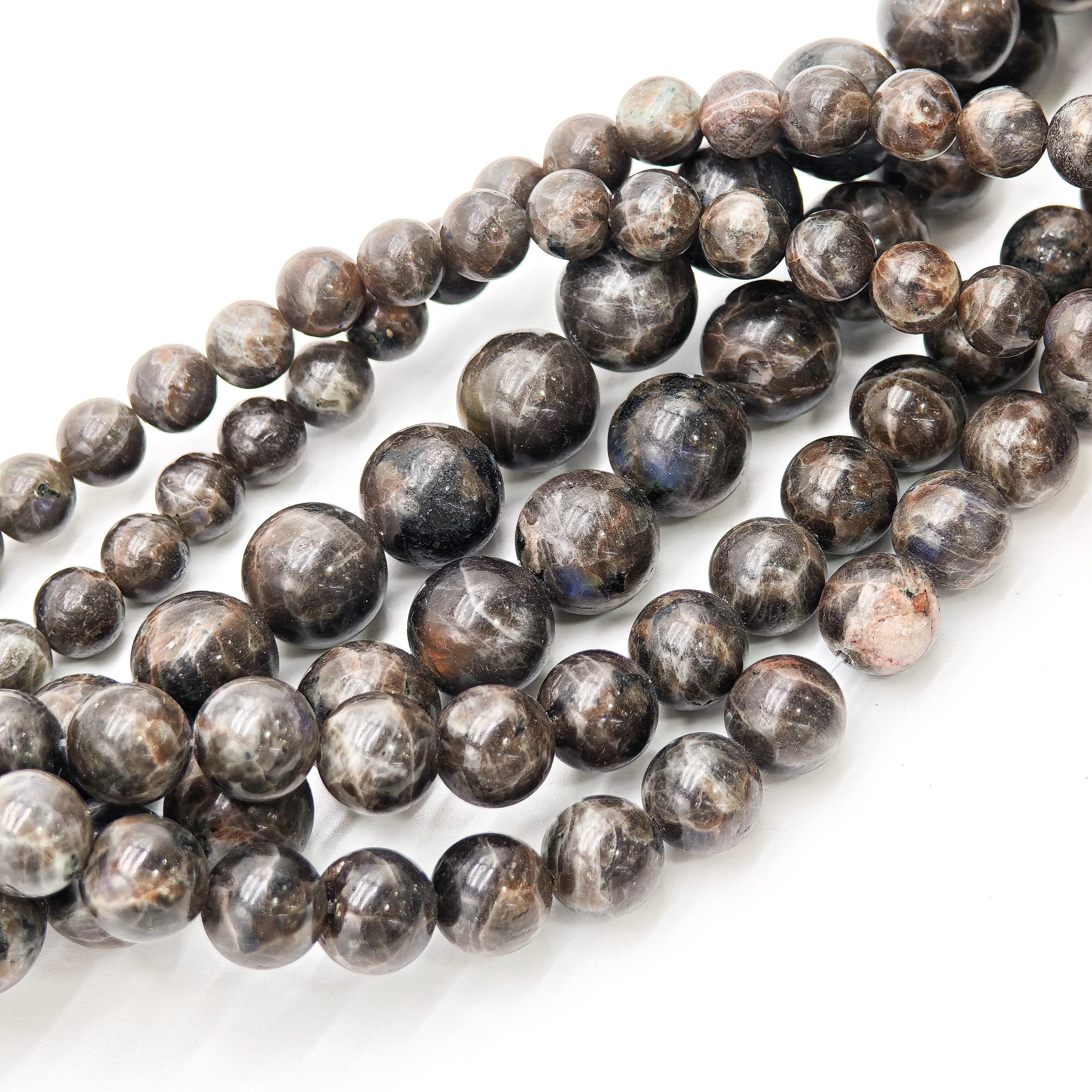 High - quality Gray - blue stone round beads 4/6/8/10mm natural stone agate jade & crystal 15 - inch jewelry accessories for DIY