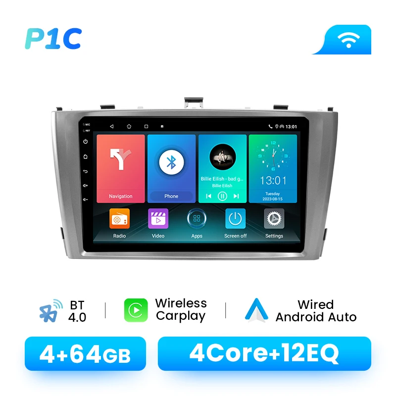 Autoradio Speler Voor Toyota Avensis 2009-2015 Android 14 8GB 128GB GPS Navigatie Draadloze Carplay DSP AI Voice Audio Multimedia