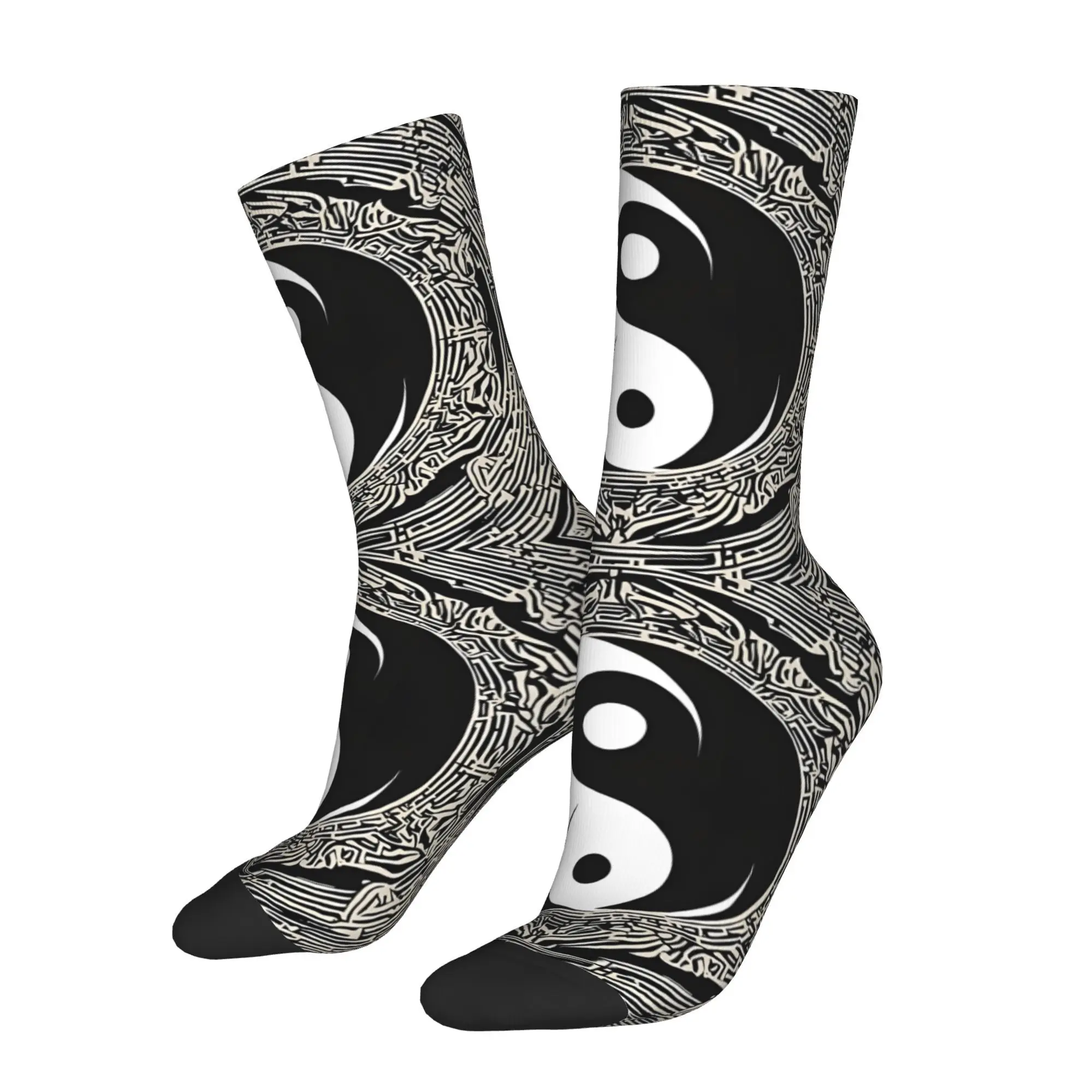 

Китайские мужские велосипедные носки TaiChi Yin and Yang для гадания, всесезонные дышащие спортивные носки для экипажа на весну, лето, осень, зиму