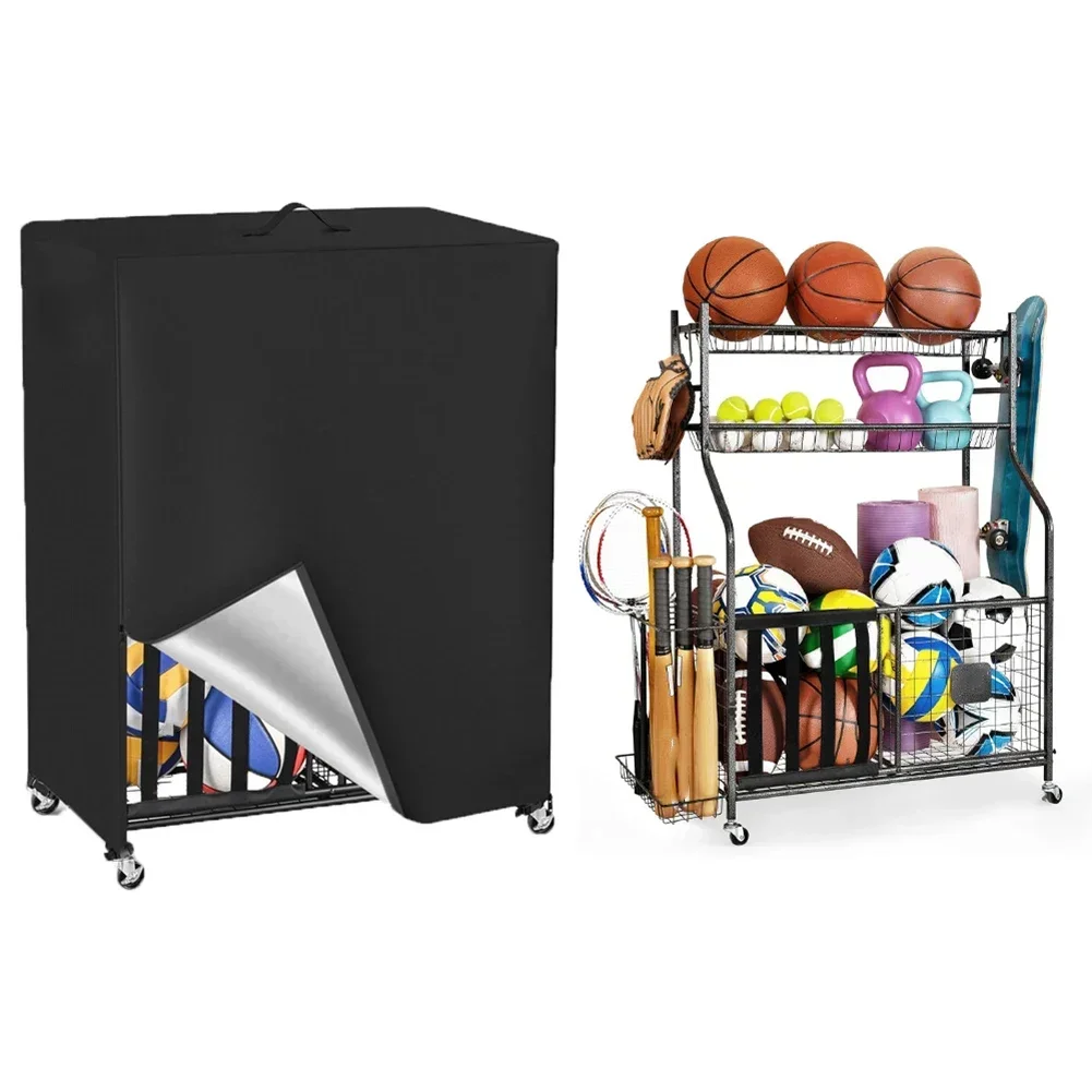

1PC Basketball Rack Cover 97*46*115cm 420D Oxford Cloth Garage Sports Equipment Organizer Cover For Ball Storage Covers Parts