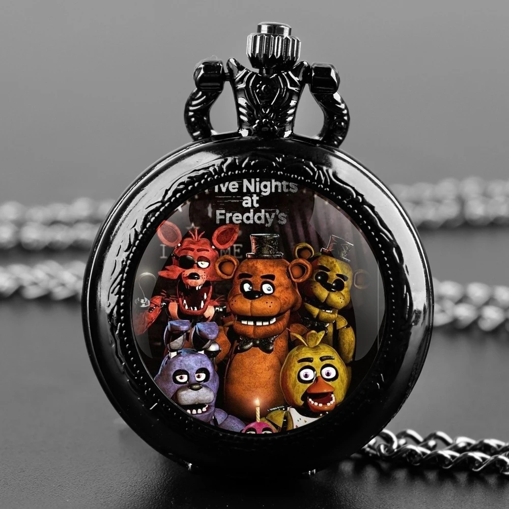 Spiel F-Five N-Nights At F-Freddys Quarz Taschenuhr Einzigartige Uhr Kette Schmuck Anhänger Kinder Geburtstag geschenk Reloj De Bolsillo