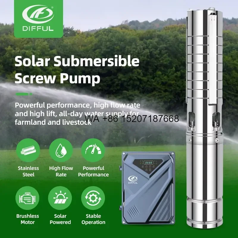 Wmwmnu for Three Phase Motor Hybrid Power Submersible Pump Solar and AC Grid Dual Power for Farm Irrigation Deep Well Water