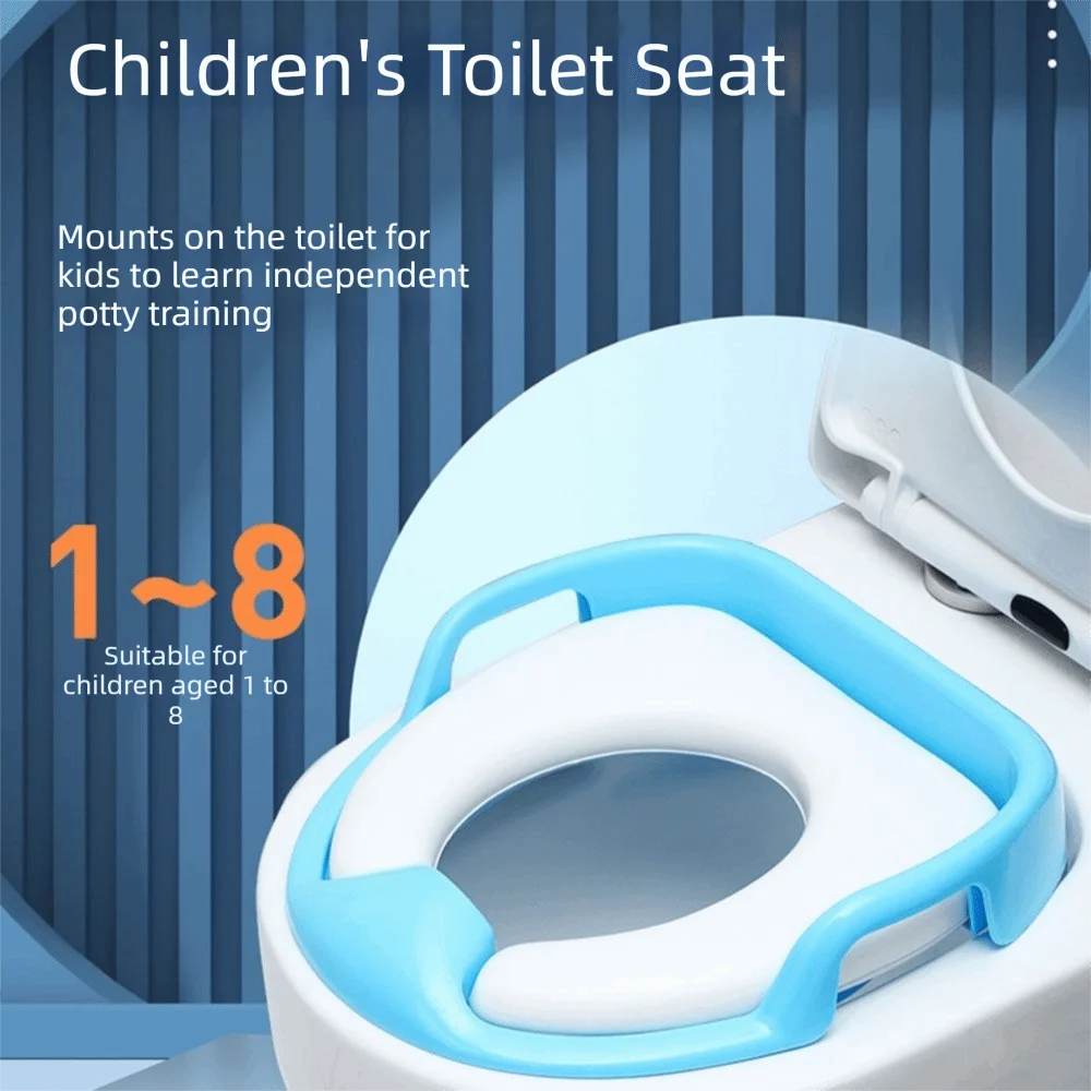 

Soft Cushion Kids Toilet Seat Non-Slip Stable Potty Training Seat Easy Clean Splash Guard Baby Toilet Seat Household Use