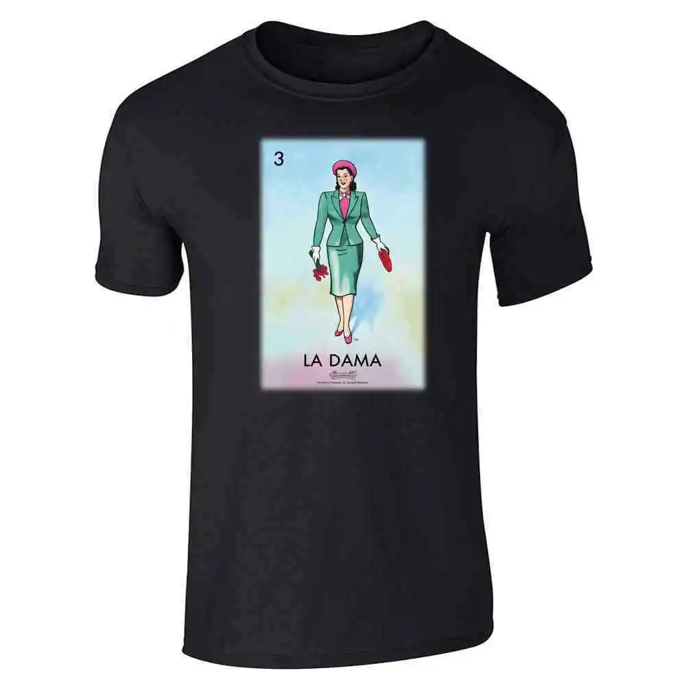 La Dama Woman Lady Loteria Card Mexican Bingo Unisex TeeSummer Brand Super Size Cartoon vintage Luxury oversized