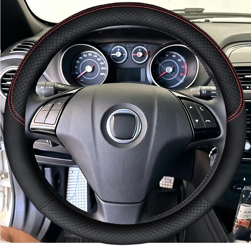 Carbon Fider Suede Steering Wheel Cover For Fiat Bravo Doblo Opel Combo Grande Punto Linea Qubo Vauxhall