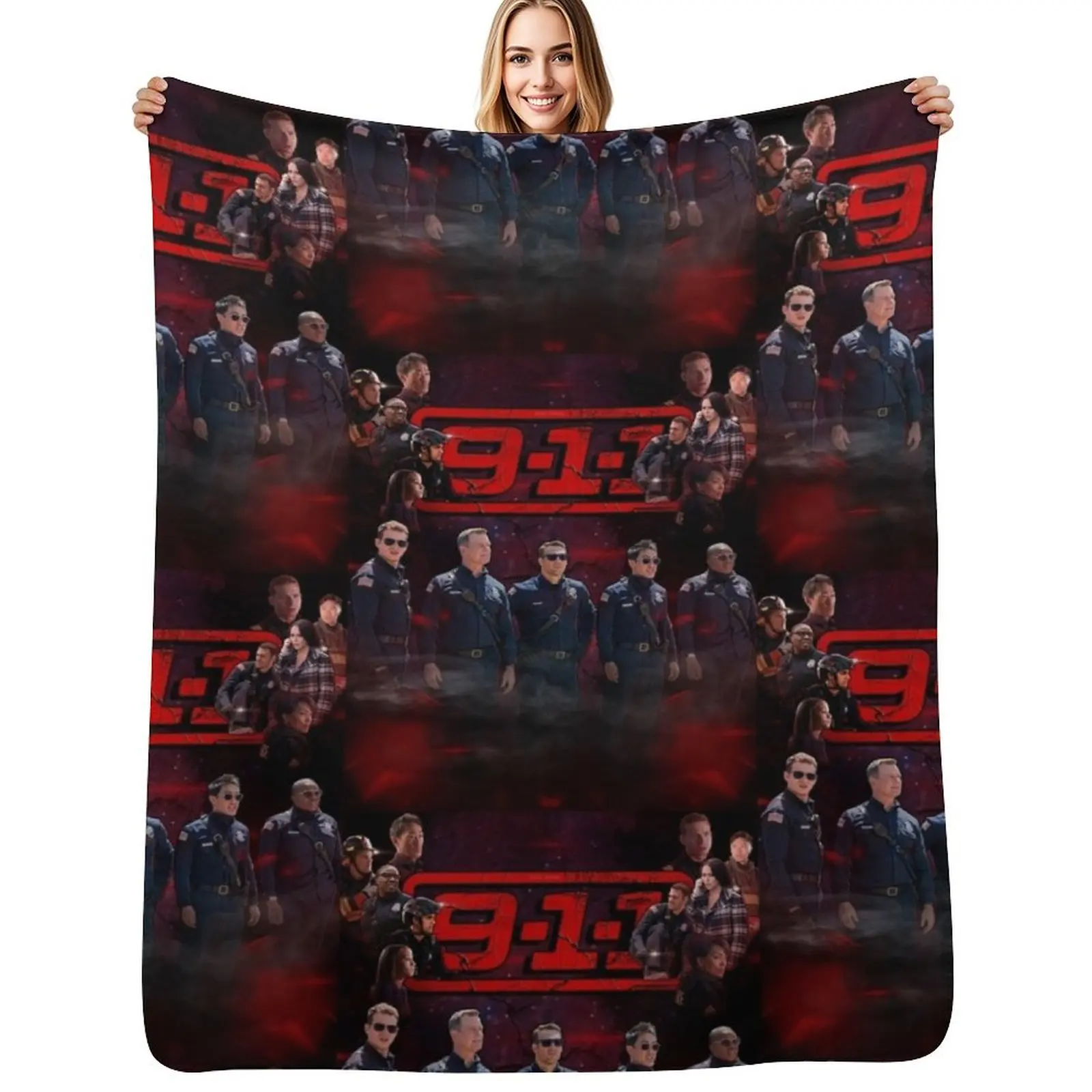 

9-1-1 : Cast (Purple Red Haze) Throw Blanket Soft Home Decor Blanket for Couch Bedroom