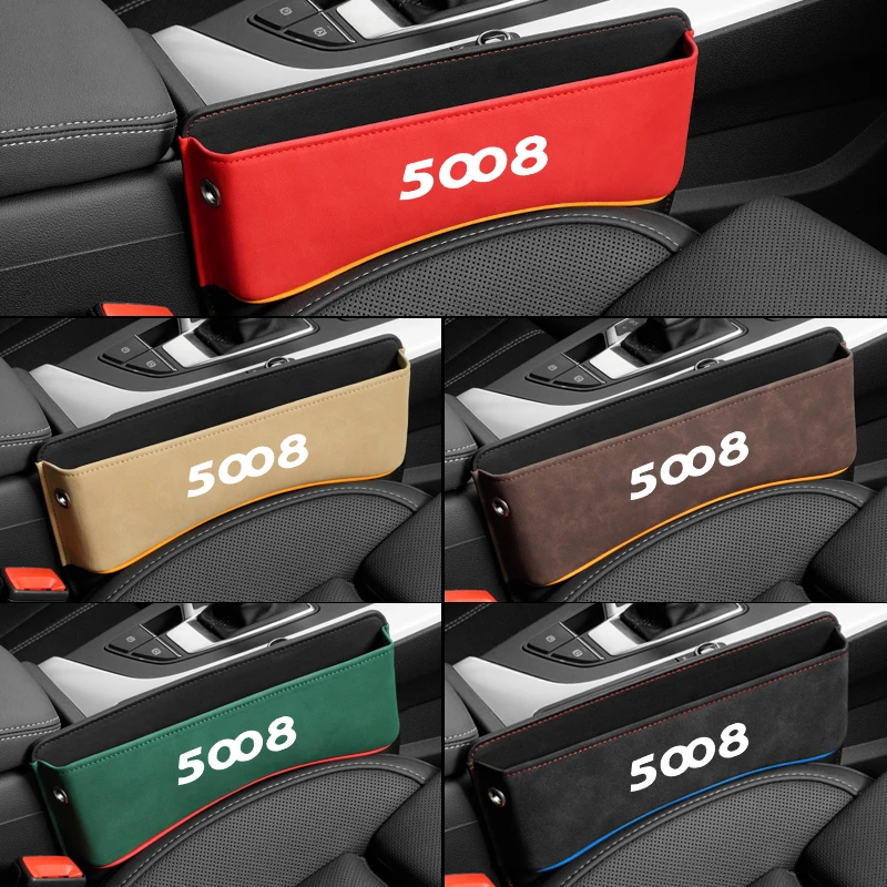 

For Peugeot 5008 Universal Car Seat Storage Box Car Seat Gap Organizer Seat Side Bag Reserved Charging Cable Hole accessories