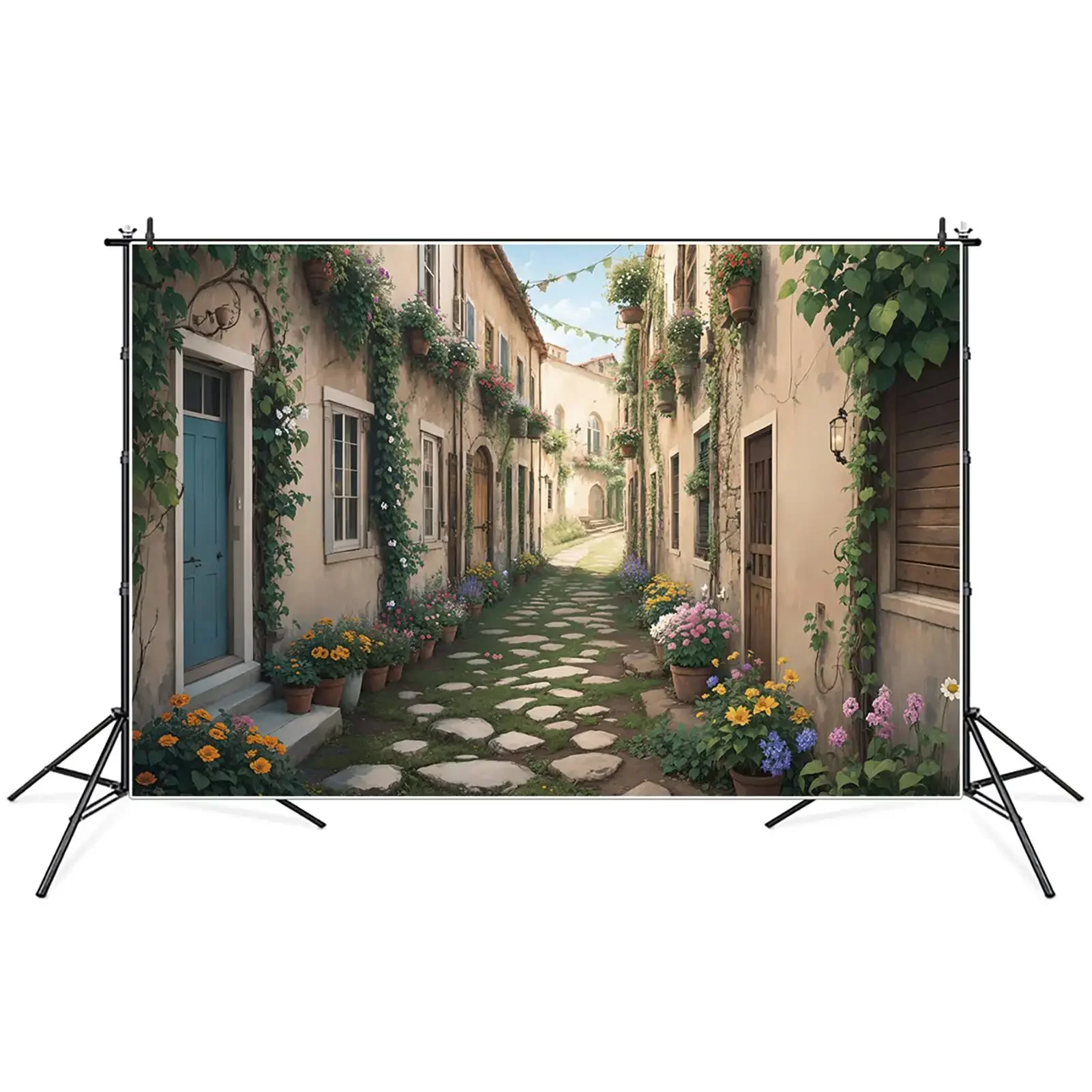 Blumen stadt Weg Weg Kulissen Fotografie Frühling Urlaub ländlichen Haus Zimmer personal isierte Kinder Photo booth Foto Hintergrund