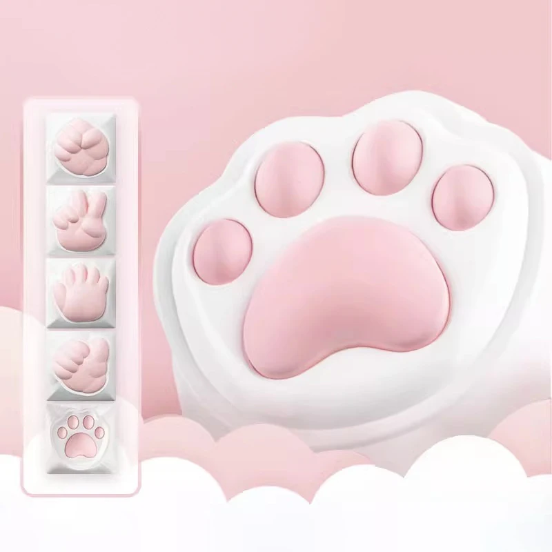 Kawaii น่ารักซิลิโคน Cat Paws OEM ABS Keycap สําหรับแป้นพิมพ์ Cherry MX Switch