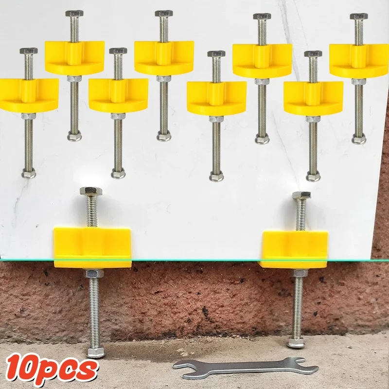 10pcs Manual Wall Tiles Locator,Tile Leveling Device,Height Adjustment Positioner Leveler,Fine Thread Lifting Construction Tool