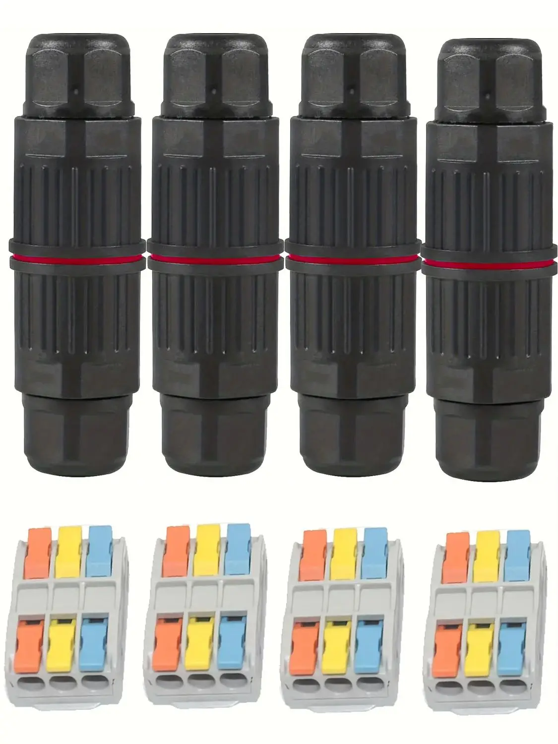 4 stuks waterdichte aansluitdoos, 2/3-weg buitenkabelconnector, Ip68 waterdichte draadconnector kabelbereik Ø3.5-10mm - afbeelding 2