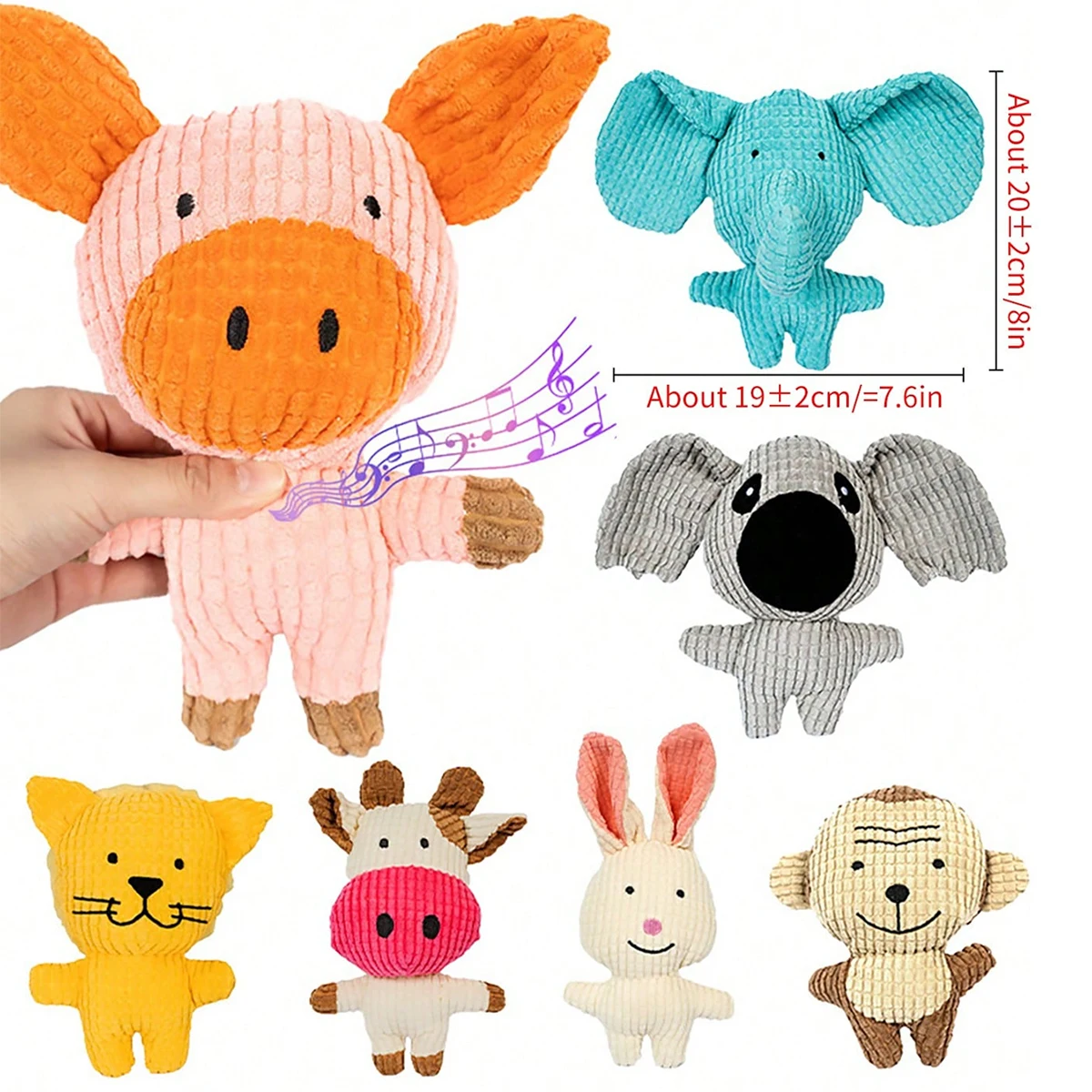 Juguete peluche mordedor para perros y gatos con sonido - imagen 3