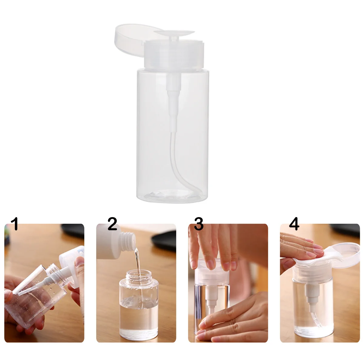 

3Pcs Makeup Remover Bottles Transparent Travel Press Pump Bottle Portable Dispenser for Trip Outdoor Camping Pump Bottle