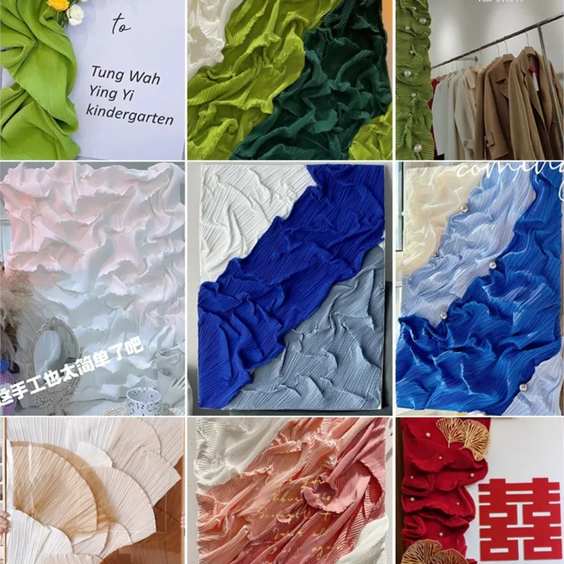 High Quality |Pleated Fabric Texture Handmade Background Decorative Painting Plastic Wall Clothing