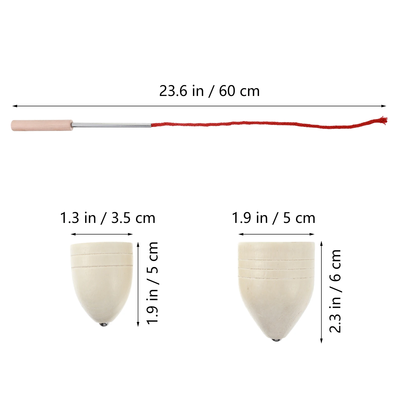 

5 Sets Wooden Spinning Top Whipping Tops Kids Intelligence Rotating Toy Outdoor Toys Children