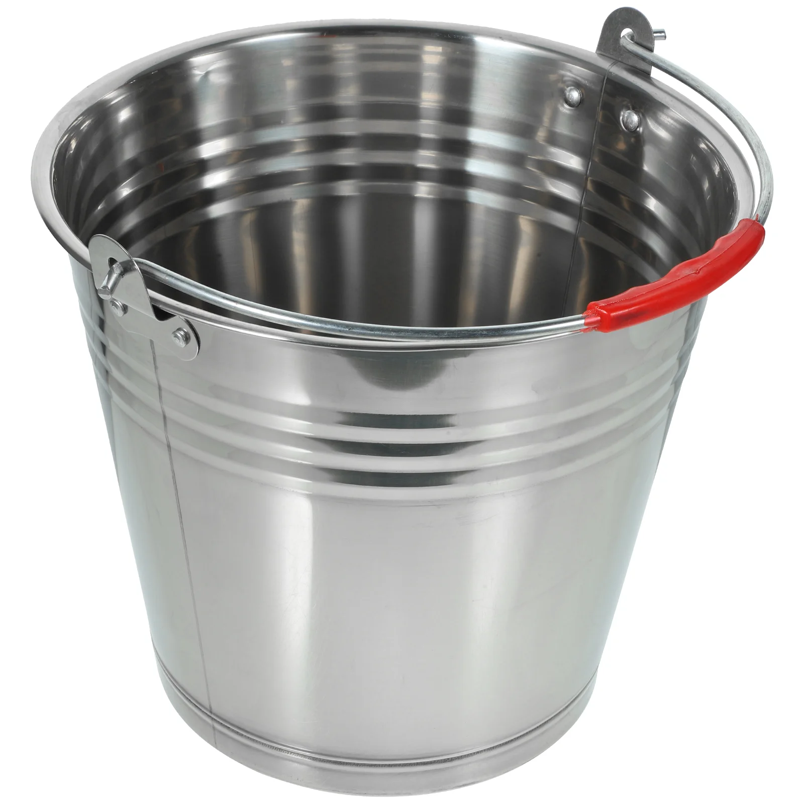 Stainless Steel Bucket Milk Multipurpose for Home Garbage Can with Lid Portable Metal Water Trash High Capacity Round