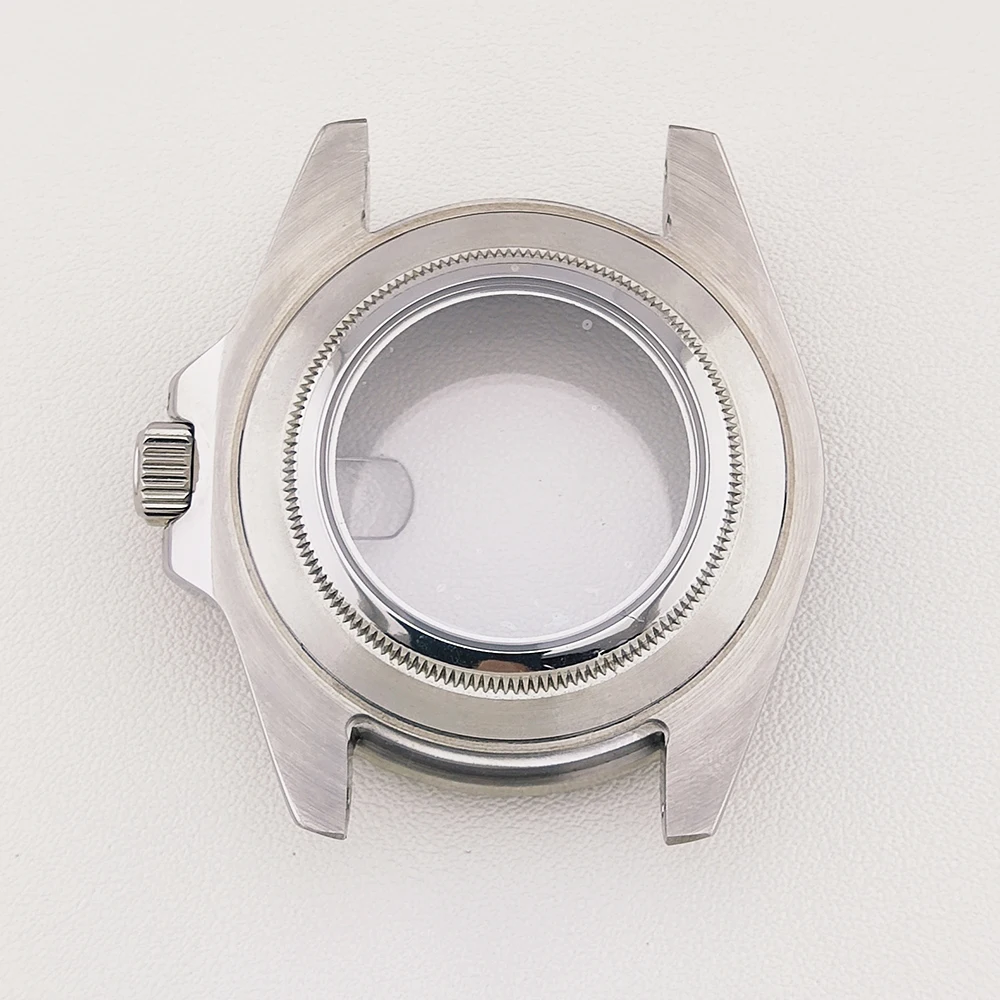 40mm watch case nh35 case carbon pattern bezel sapphire glass waterproof case suitable for 28.5mm dial nh35 watch case