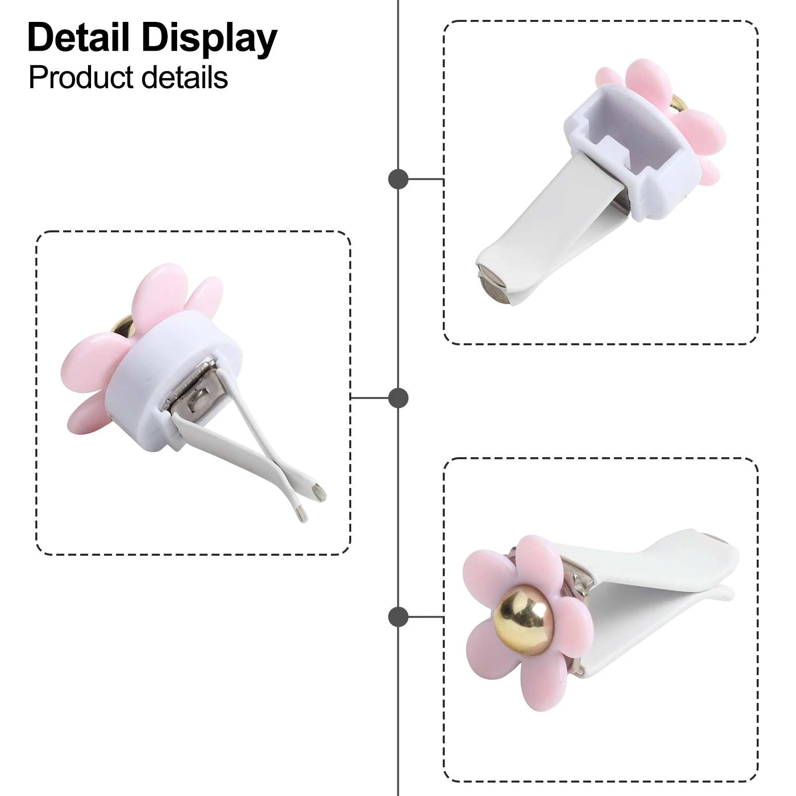 

4 Piece Plastic Car Air Freshener Vent Clips Small Daisy Design for Vehicle Interior and Air Outlet Decoration Fragrance