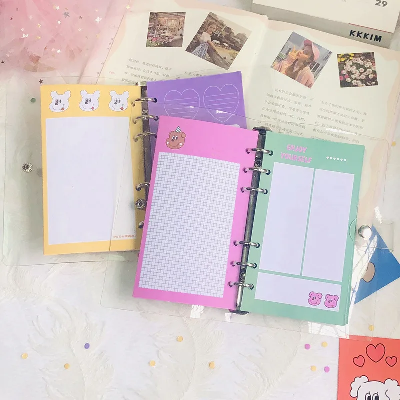 A6 50Sheet Cute Refill Spiral Binder Inner Page Budget Page Weekly Monthly Inside Paper Stationery