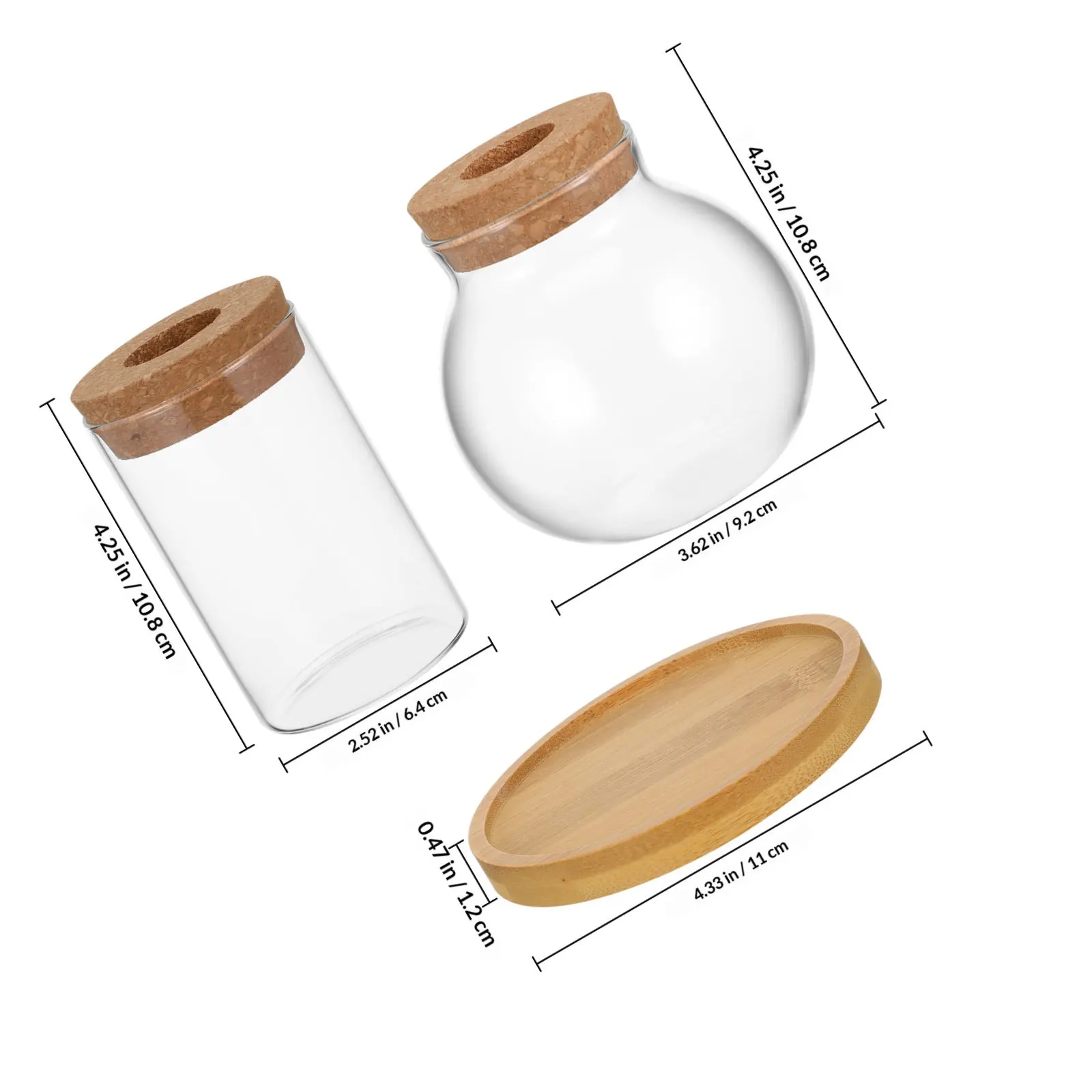2Pcs Flower Vases Hydroponic Planter Clear Glass Propagation Jars Small Plant Holder for Indoor Desktop Decoration
