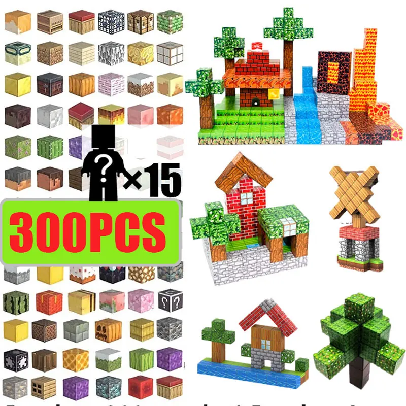 3D Small Brick Super Magnetic Building Block Cube Magnet Construction Toy Magnetic Block Mine World Set DIY Model Birthday Gift