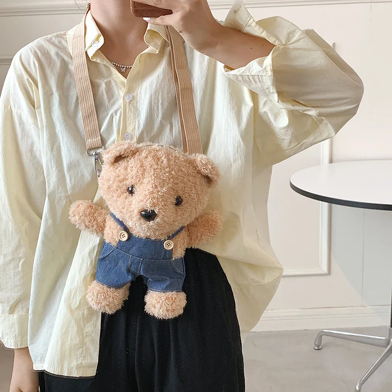 Child Little Bear Shoulder Bags Autumn Fashion Crossbody Bag Personalized Cute Backpack Plush Doll Bags Mochila Infantil Menina