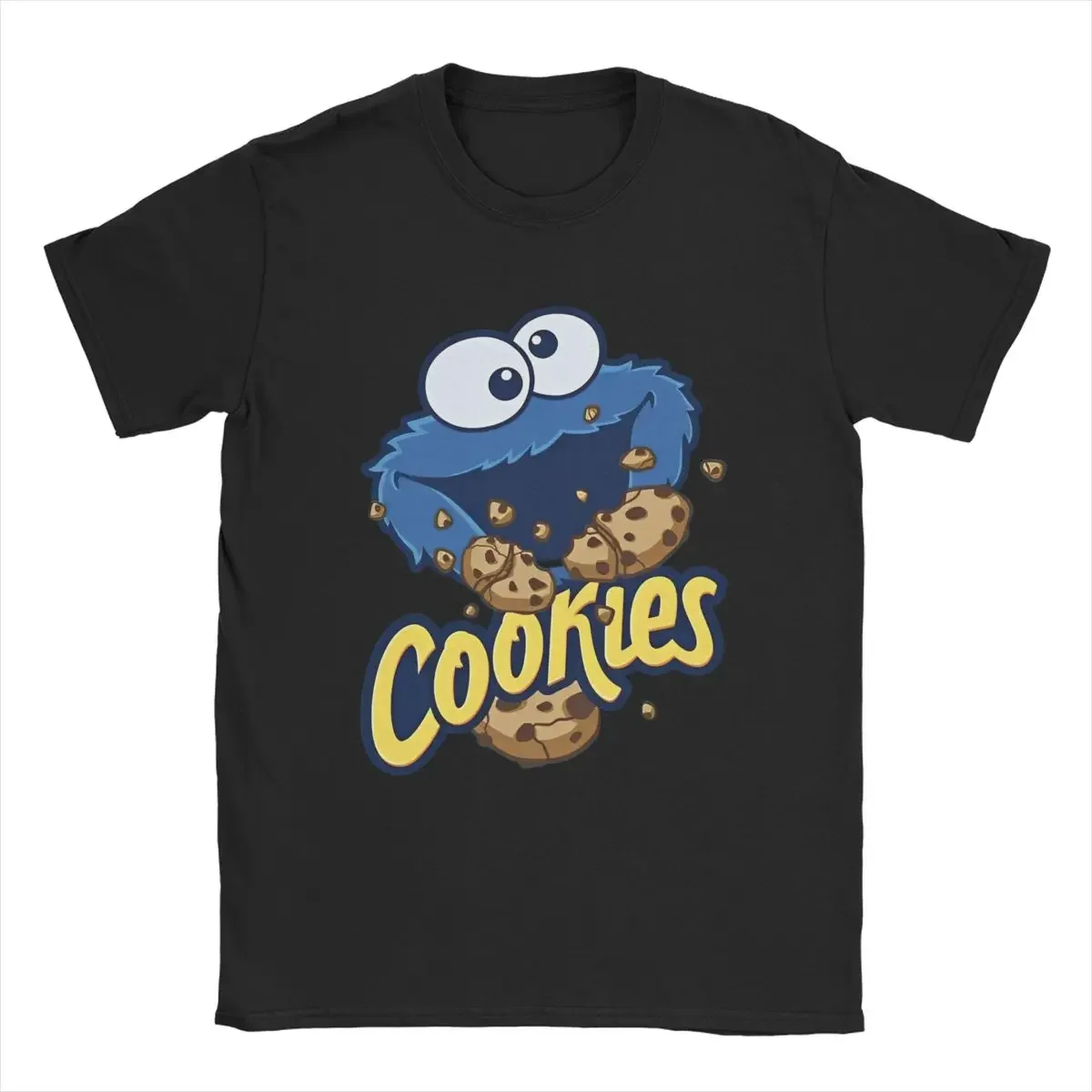 Crew Neck Cartoon 80s TV Series Tee Short Sleeve Clothes Official Sesame Streets   T Shirt Men Cotton Fun T-Shirts