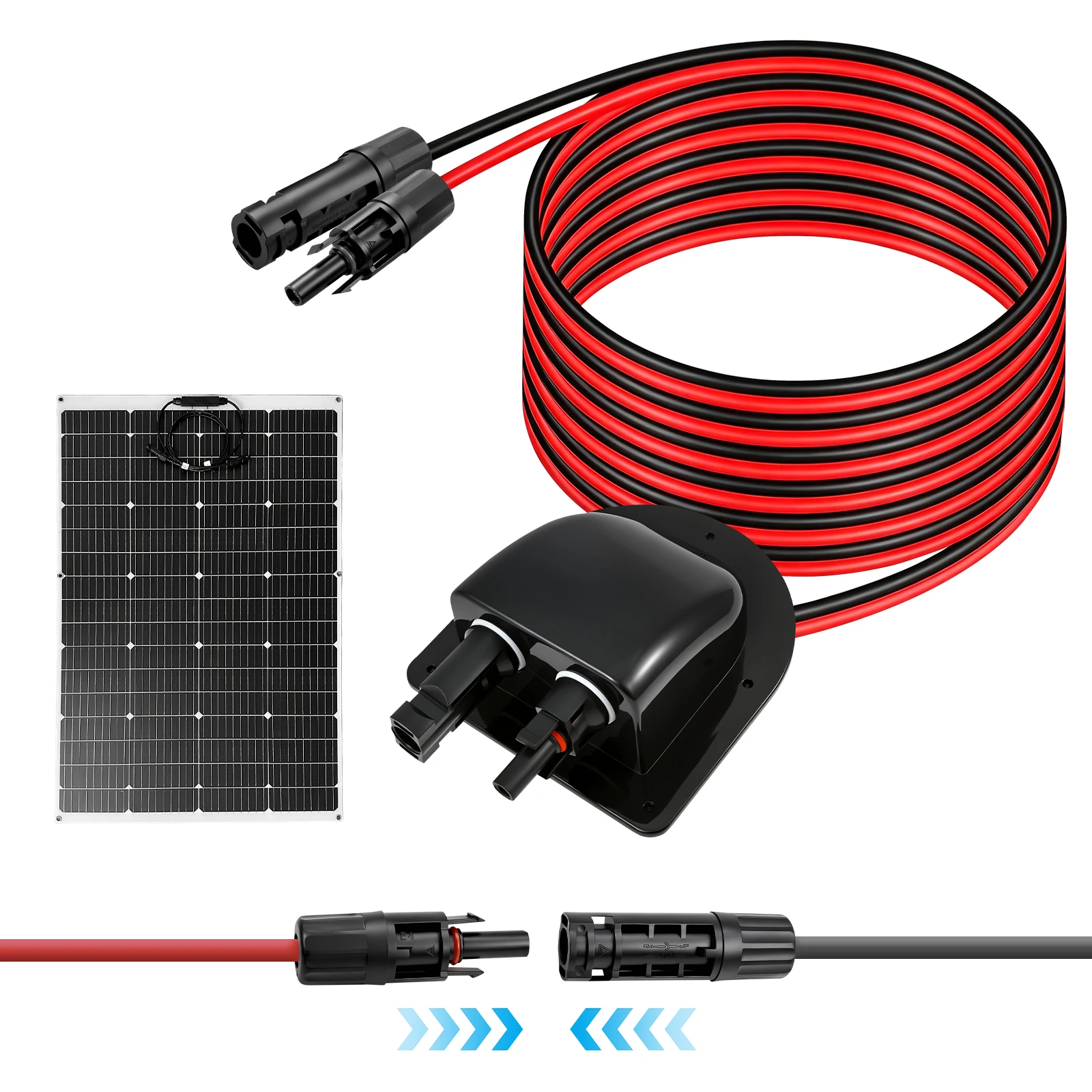 Solar Car Junction Box Solar Extension Wire Cable PV Wire Entry Gland Box Roof Wire For RV Caravan Boat Yacht Auto Accessories