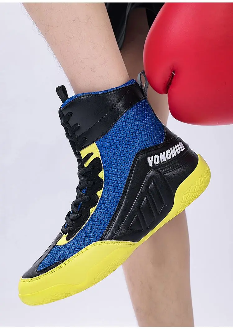 High-Top-Boxen, professionelle, rutschfeste Wrestling-Sportschuhe, leichte, gevechtsfreie Kampfsportschuhe für Männer und Frauen