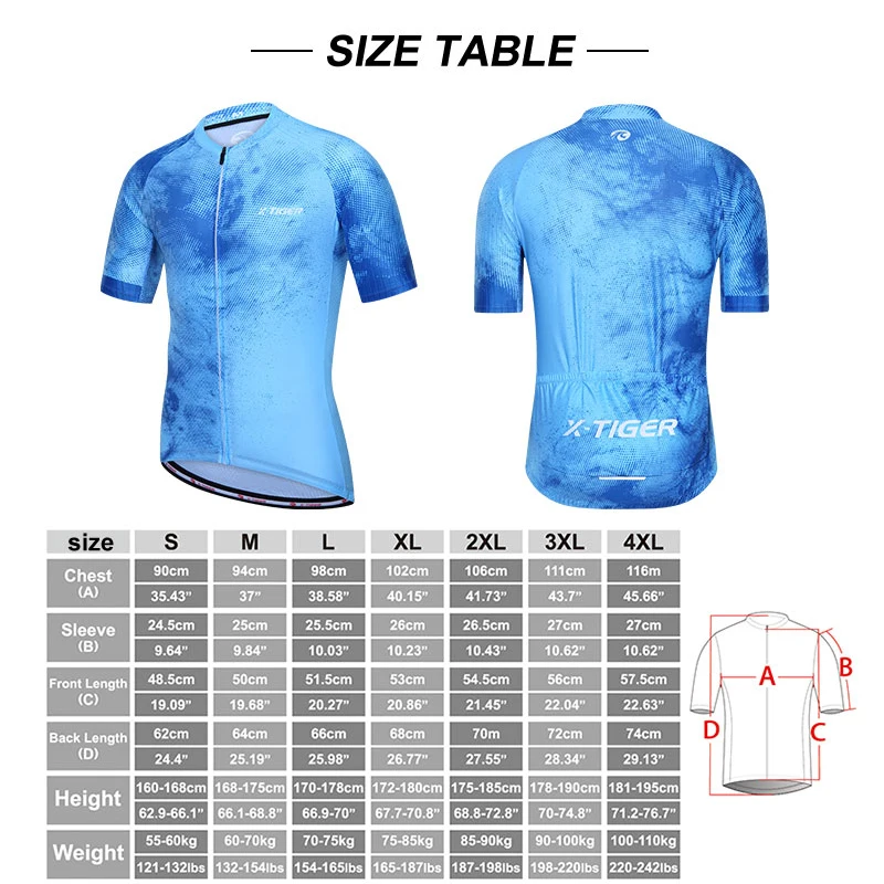 X-TIGER Cycling Jerseys Summer Breathable Riding Shirts Outdoor Sportwear Men Bicycle Jerseys Road Racing Bike Short Sleeves