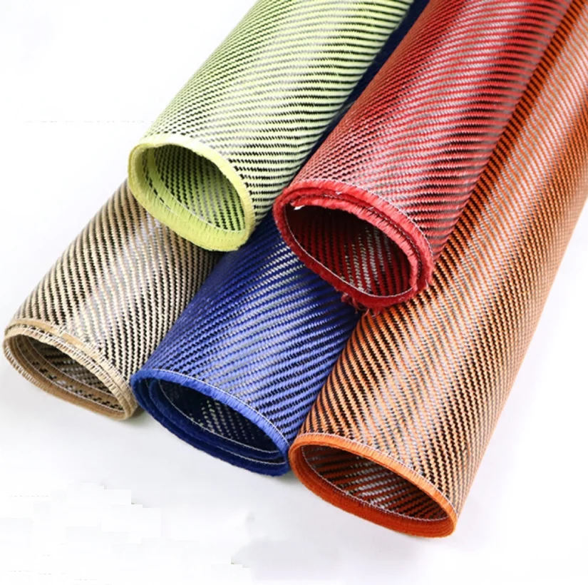 Carbon Aramid Fiber Hybrid Fabric Cloth 3K Carbon Fiber Aramid Fiber 0.5M*1M 0.25mm Thickness