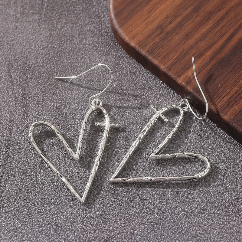 أقراط حب دائمة، إيمان مرئي، مجوهرات فضية، صناعة يدوية، صليب، قلب #3