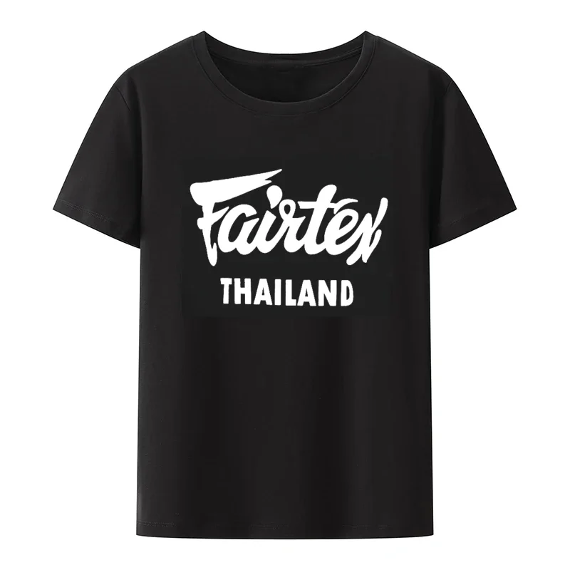 Fairtex Thailand T-Shirt Black Casual Muay Thai Kickboxing Round Neck Loose Graphic Hipster Blouse Street Fashion Breathable