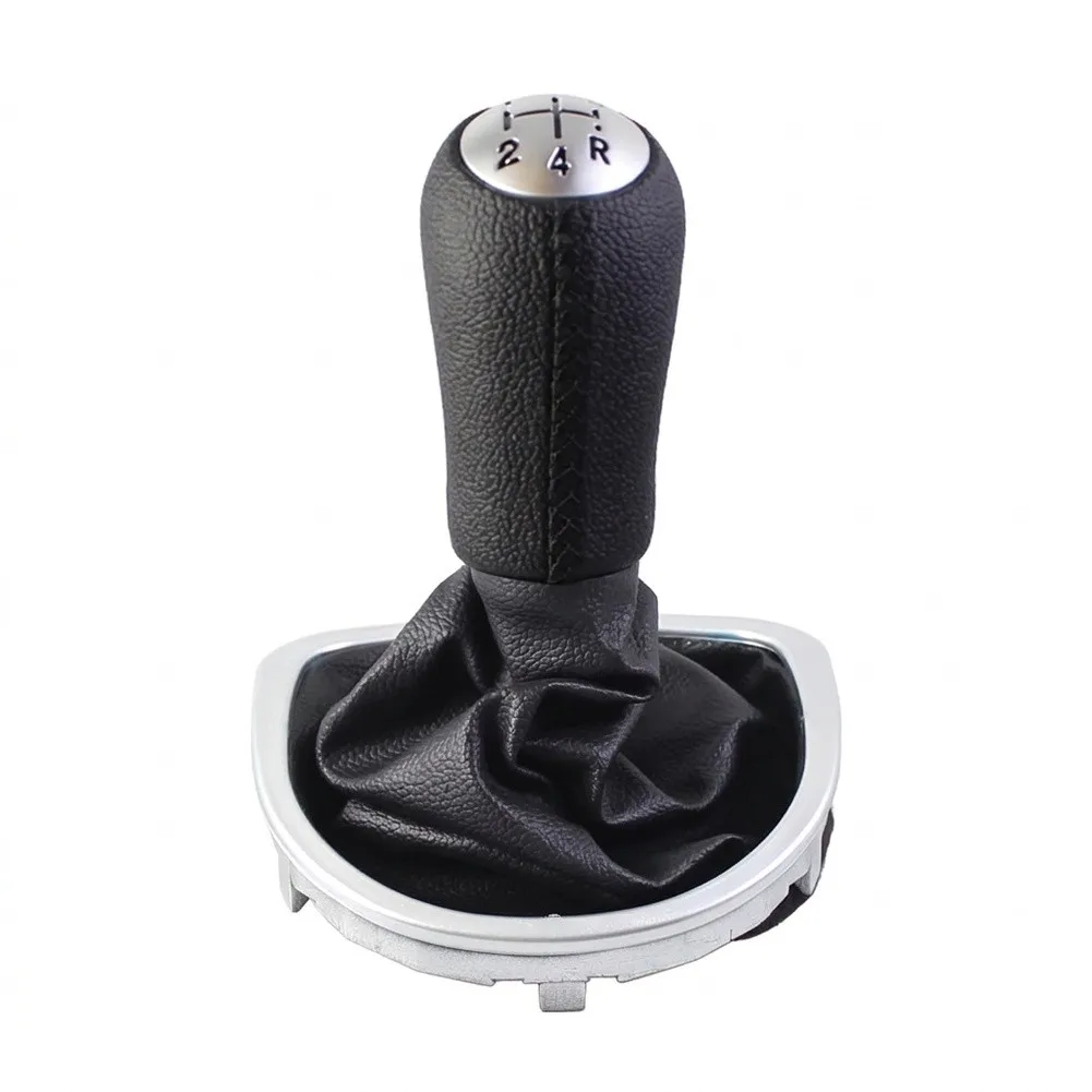 For Renault For Clio III 2005-2012 Black Gear Shift Knob Handle with PU Leather Wrap and ABS Plastic Structural Base