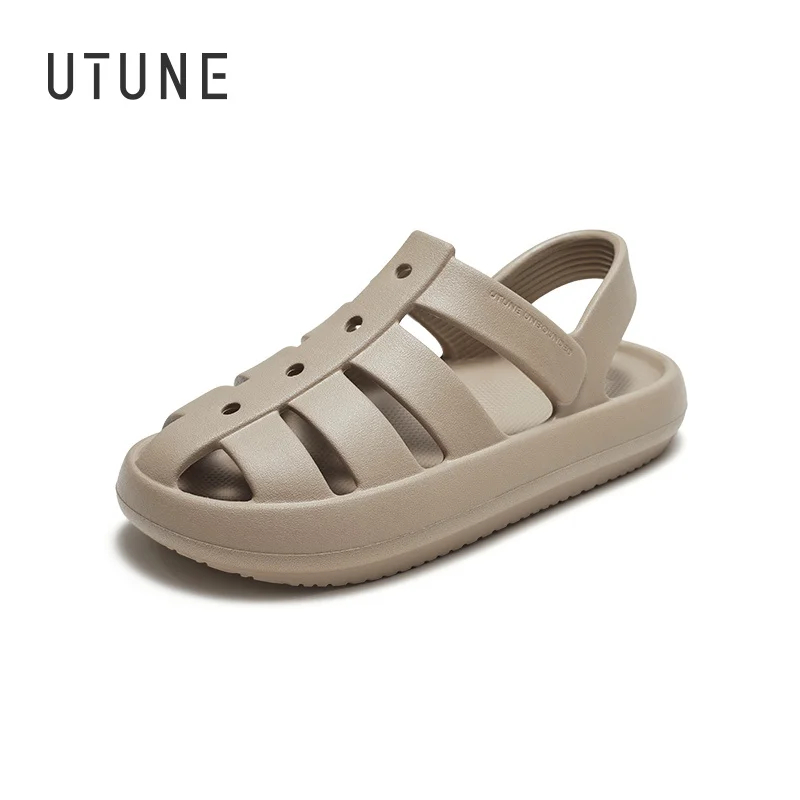 UTUNE Roman Sandals For Men Women Summer Outdoor Beach Shoes Couple Thick Cushion Breathable Non-slip Platform Sandal