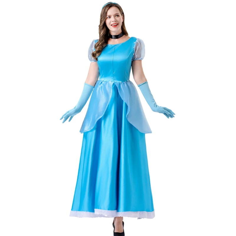 Carnival Halloween Classic European Fairy Tales Princess For Woman Costume Spooktacular Blue Dress  Cosplay Party Fancy Dress