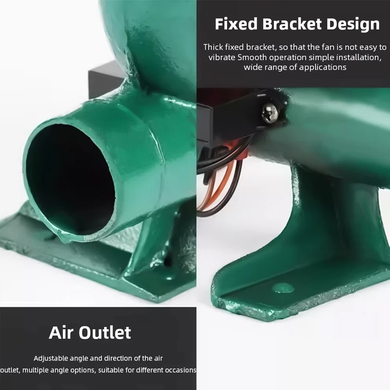 220V AC BBQ Blower Fan Low Pressure  Electric Blower Fan Iron Shell for Mini Blacksmith Forges BBQ Air Circulation