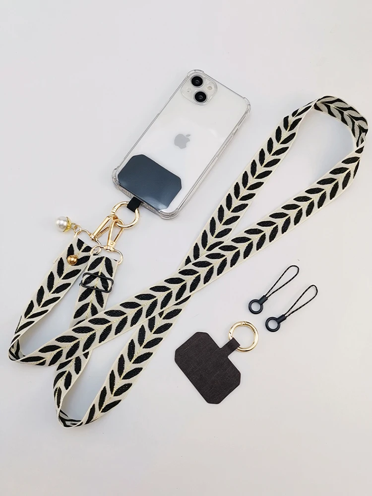

Adjustable hanging rope long diagonal shoulder hanging chain pearl pendant hanging accessory anti-lost lanyard