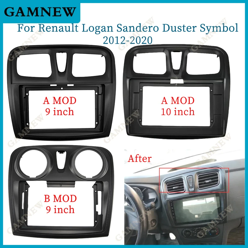 9 Inch 10 Inch Car Frame Fascia Adapter Android Radio Dash Fitting Panel Kit For Renault Logan Sandero Duster Symbol 2012-2020
