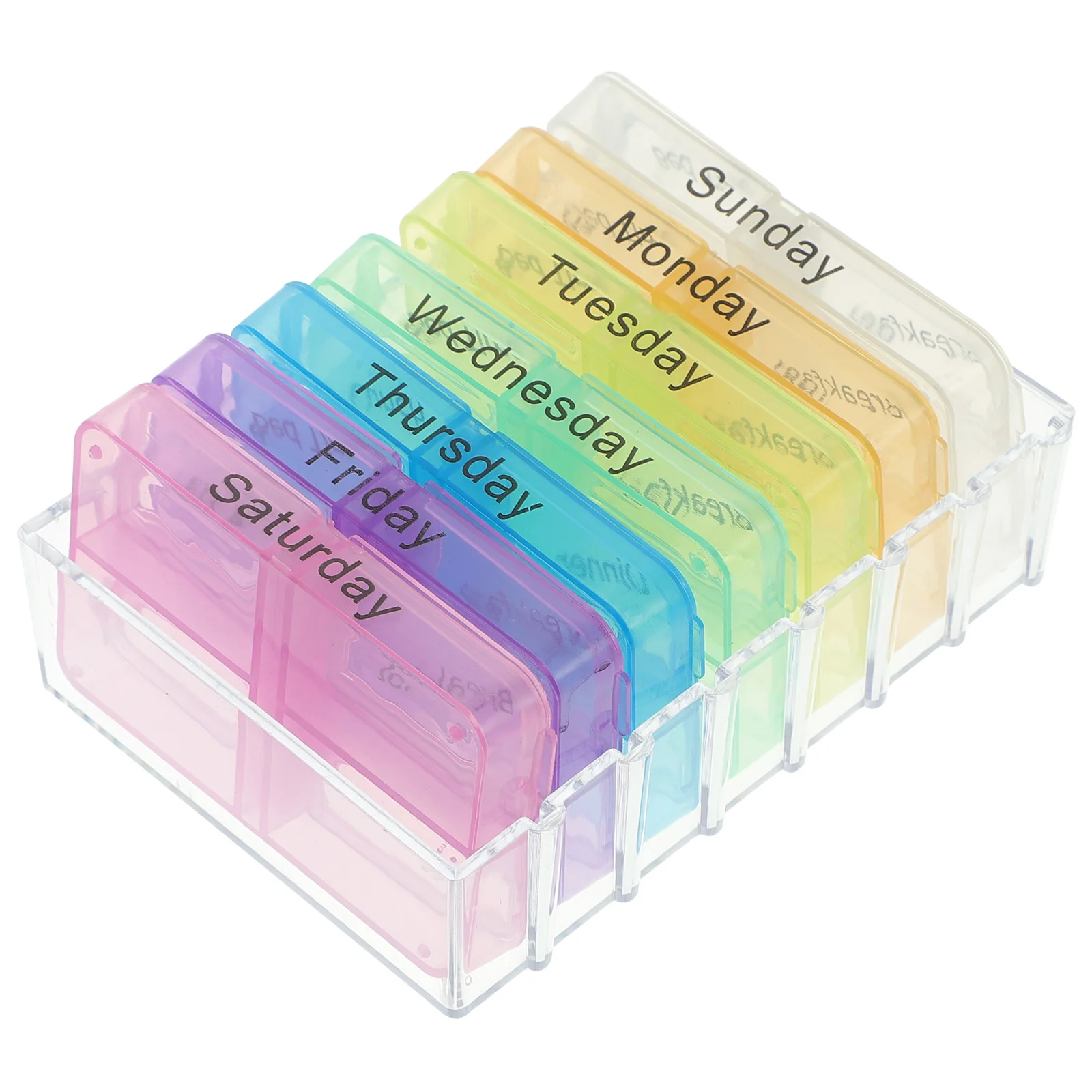 

14 Compartments Portable Pill Box Weekly Medicine ganizer Travel Case Plastic Container Daily Dose Health Care