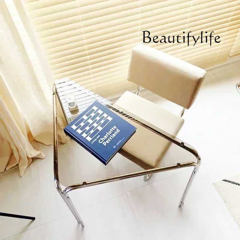 X угловой стол, простой треугольный уголок, компьютерный гальванический металлический стол для маленькой квартиры, светильник из нержавеющей стали, роскошная домашняя мебель