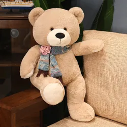 Écharpe en peluche mignonne pour enfants, ours en peluche, jouets en peluche doux, cadeau d'anniversaire Kawaii, Noël, filles, garçons, enfants, 40 cm, 60 cm, 80cm