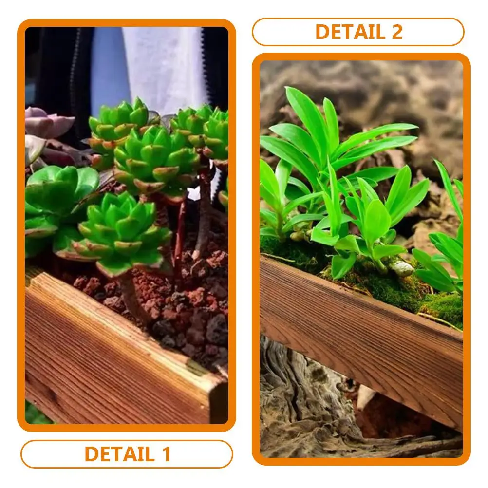 30X11X8.5Cm Rectangular Carbonized Solid Wood Flower Planter Box Outdoor Balcony Garden Indoor Cedar Window Boxes Wooden Flower - Image 5