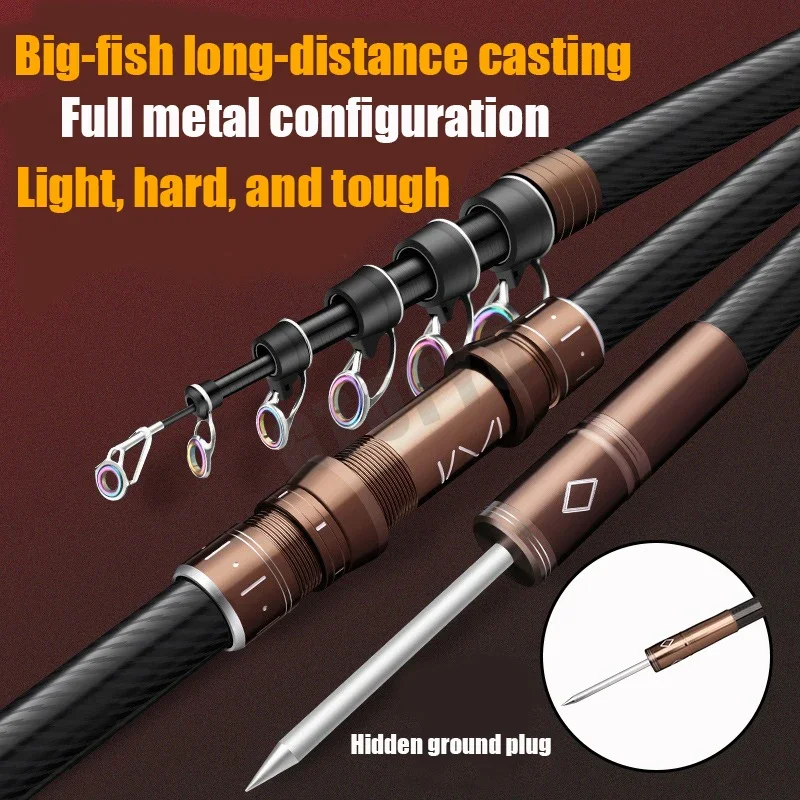 Caña Telescópica de Carbono para Surfcasting y Spinning – Viaje - imagen 4