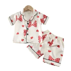 New Summer Baby Girls Clothes Suit Children Sleepwear Shirt Shorts 2Pcs/Sets Kids Clothing Infant Pajamas Toddler Casual Costume