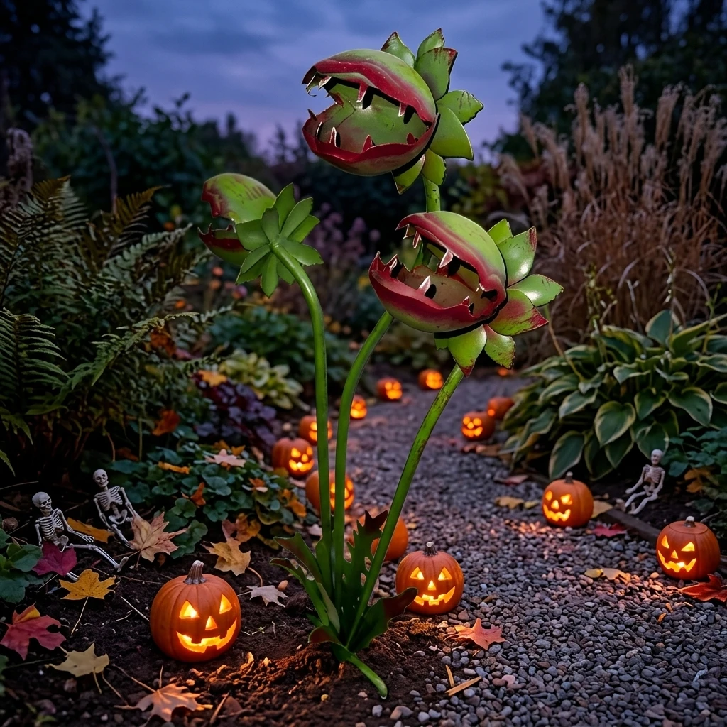 

Iron Art Artificial Pitcher Plant Garden Stake Decorative Ornament For Outdoor Yard Holiday