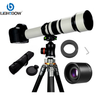 Lightdow 650-1300mm F8.0-F16 Super Telephoto Manual Zoom Lens+2X Teleconverter for Cannon Nikon Sony Pentax DSLR Cameras